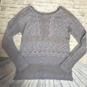 One September - Gray Crochet Heirloom Sweater